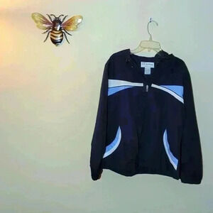 Vintage Wilson wind breaker jacket, medium, blue and white